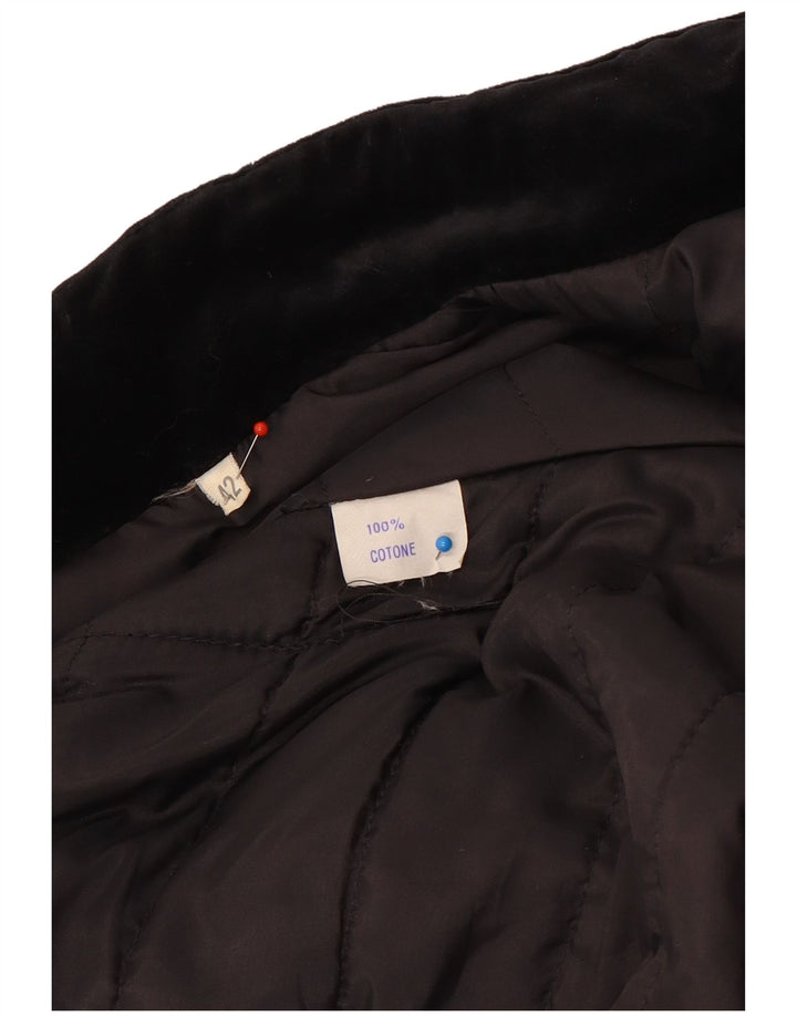 Jaqueta bomber de veludo feminina vintage IT 42 algodão preto médio