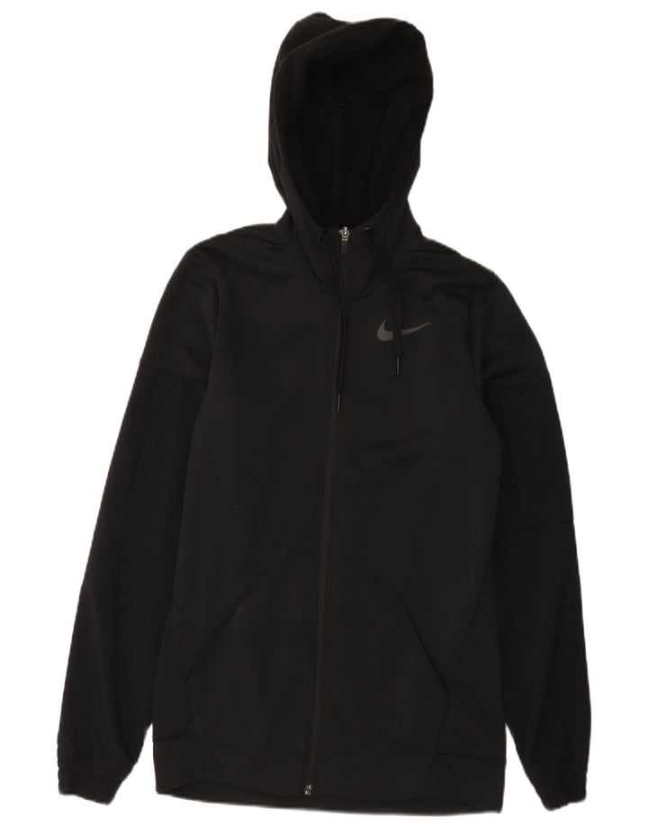 Suéter Nike masculino Dri Fit Zip com capuz pequeno poliéster preto