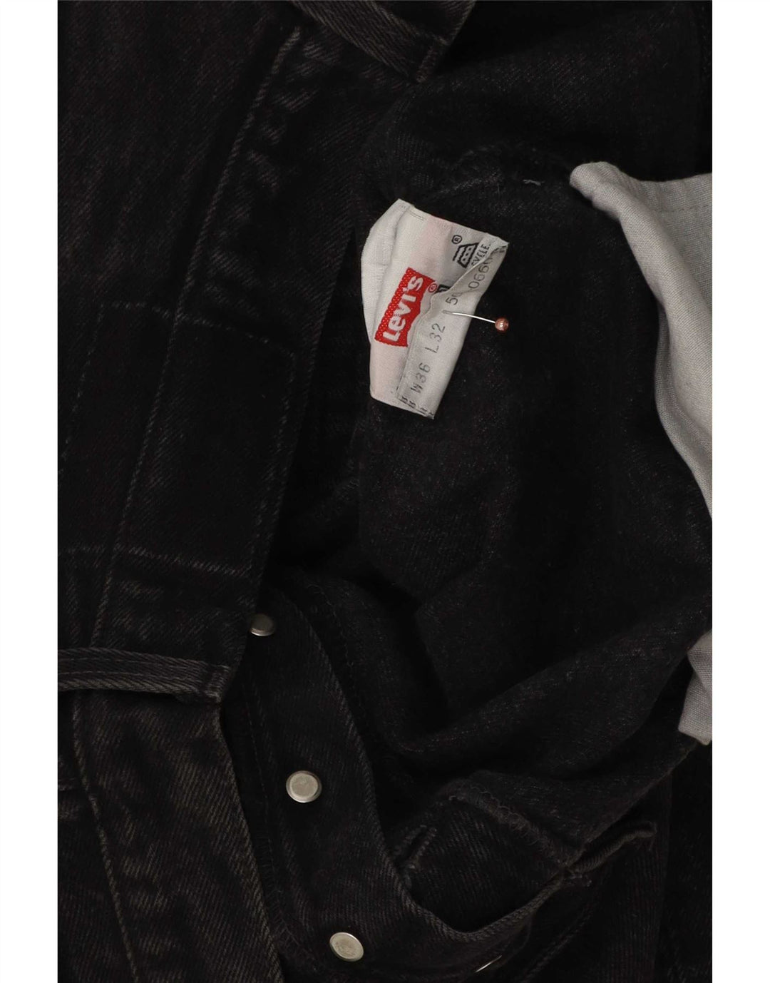 Jeans retos masculinos Levi's W36 L32 algodão preto