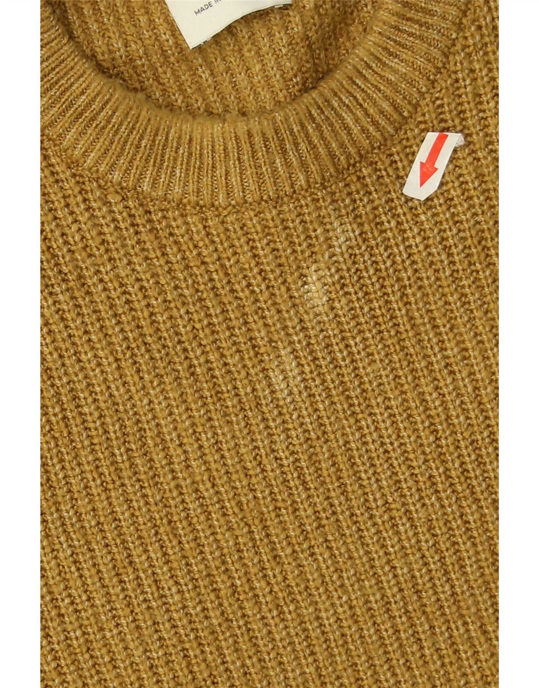 Suéter masculino Marks & Spencer com gola redonda, grande poliamida amarela