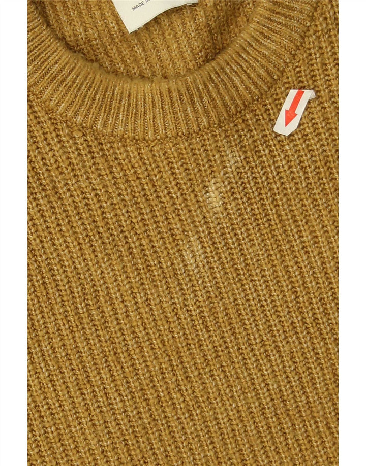 Suéter masculino Marks & Spencer com gola redonda, grande poliamida amarela