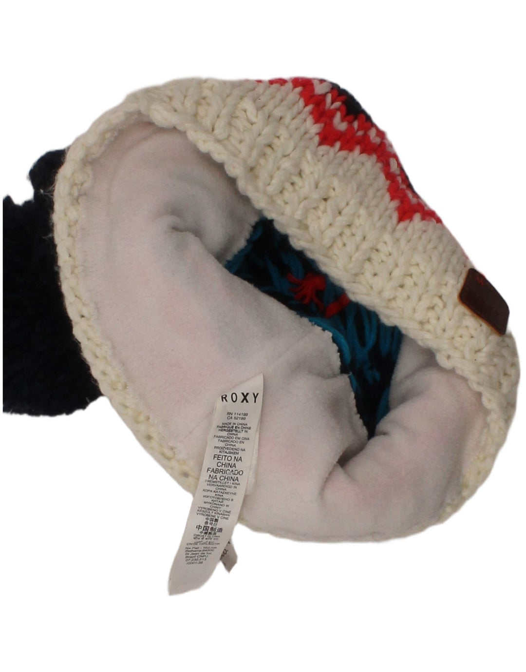Gorro feminino Roxy em malha tamanho único azul marinho Fair Isle poliéster inverno
