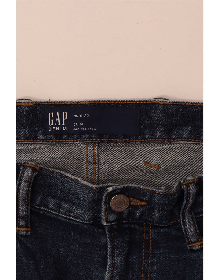 Gap Mens Slim Jeans W36 L27 Azul Marinho Algodão