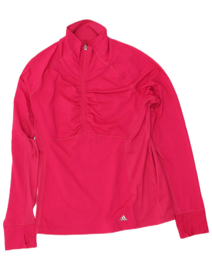 ADIDAS Womens Climalite Pullover Tracksuit Top UK 16/18 Grande Rosa