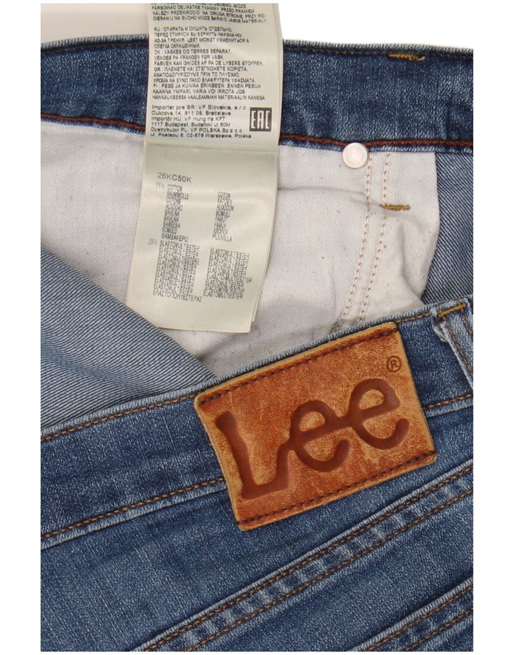 Lee Womens Daren Straight Jeans W34 L29 Azul Algodão