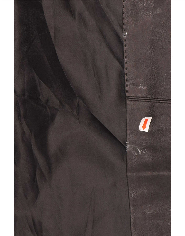 Jaqueta blazer masculina de couro Hugo Boss com 4 botões Reino Unido 44 2XL preta