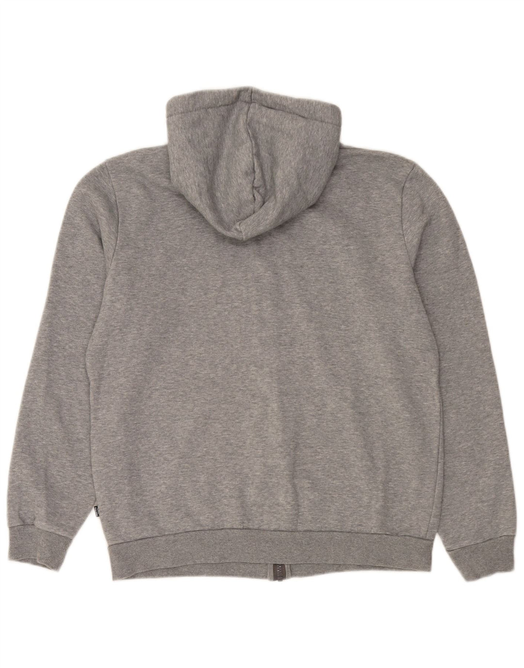 Suéter Puma masculino com capuz e zíper cinza médio algodão