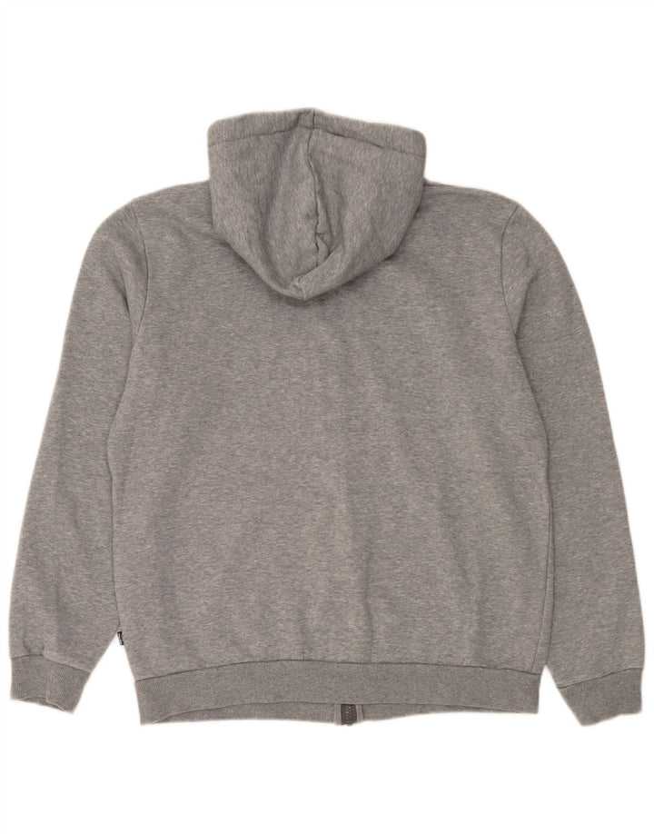 Suéter Puma masculino com capuz e zíper cinza médio algodão