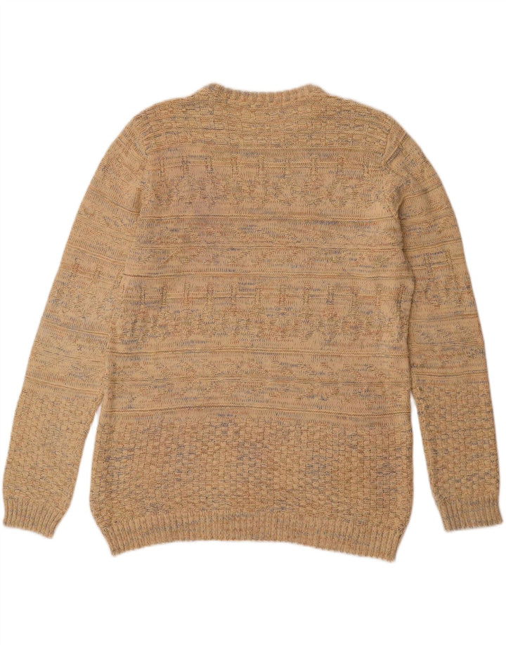 VINTAGE Mens Crew Neck Jumper Sweater XL Beige Flecked Cotton Vintage Vintage and Second-Hand Vintage from Messina Hembry 