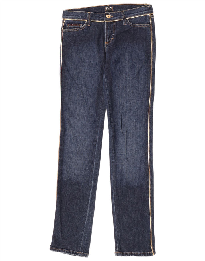Dolce & Gabbana Jeans feminino gráfico slim IT 42 médio W28 L34 azul marinho