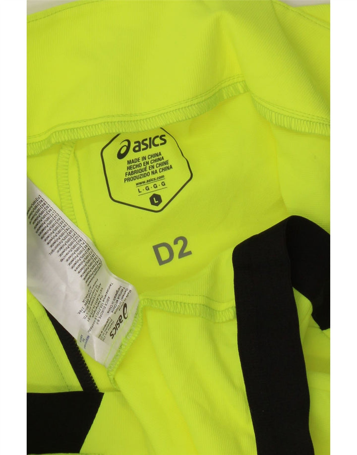 Asics Jaqueta masculina sem mangas com top de treino grande bloco colorido verde