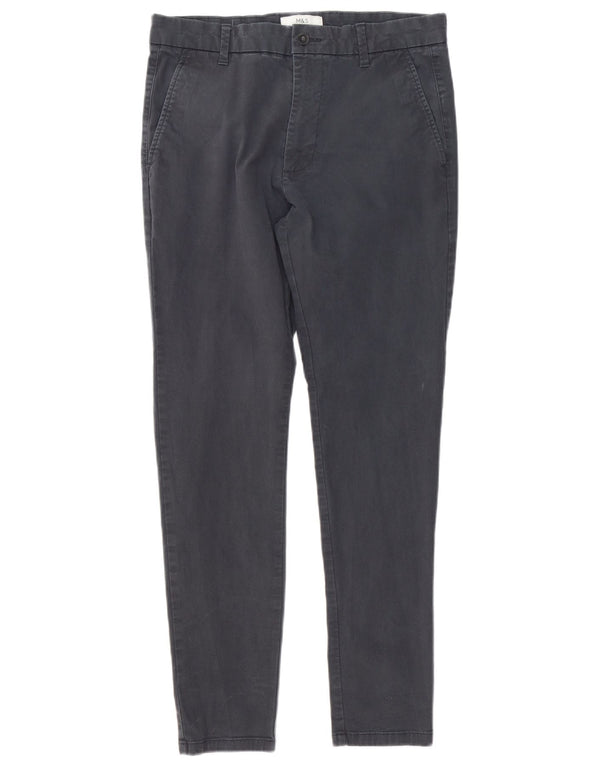 Calça jeans skinny masculina Marks & Spencer W32 L31 algodão cinza