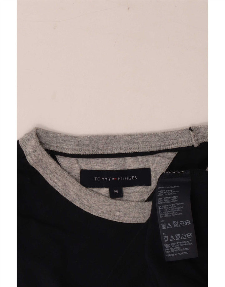 Tommy Hilfiger Camiseta masculina gráfica Top médio algodão azul marinho