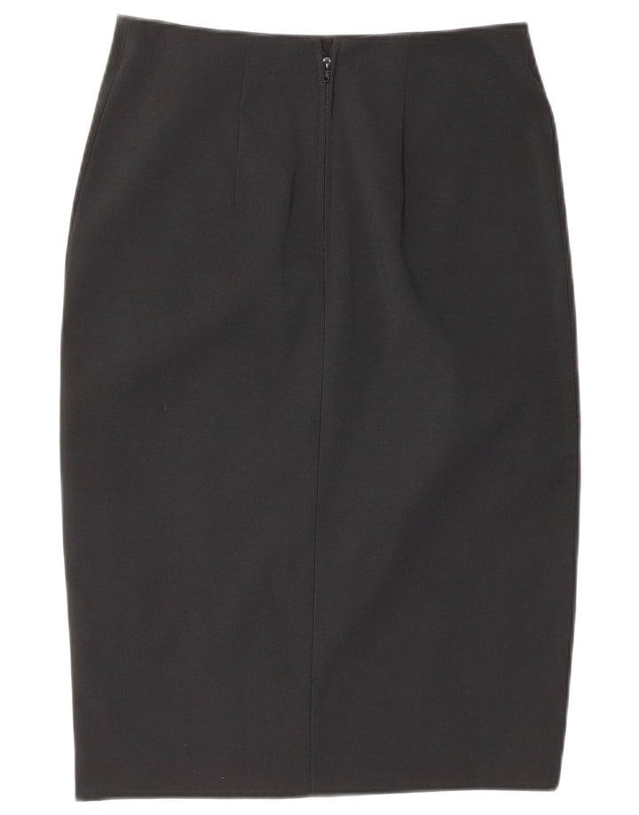 Saia lápis feminina vintage XS W26 poliéster preto
