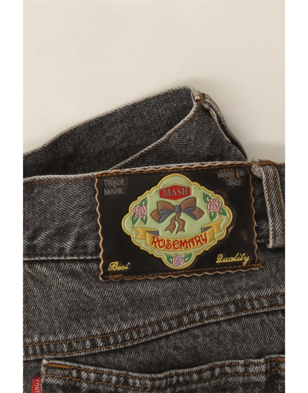 Jeans feminino Mash de cintura alta cônico W26 L31 cinza
