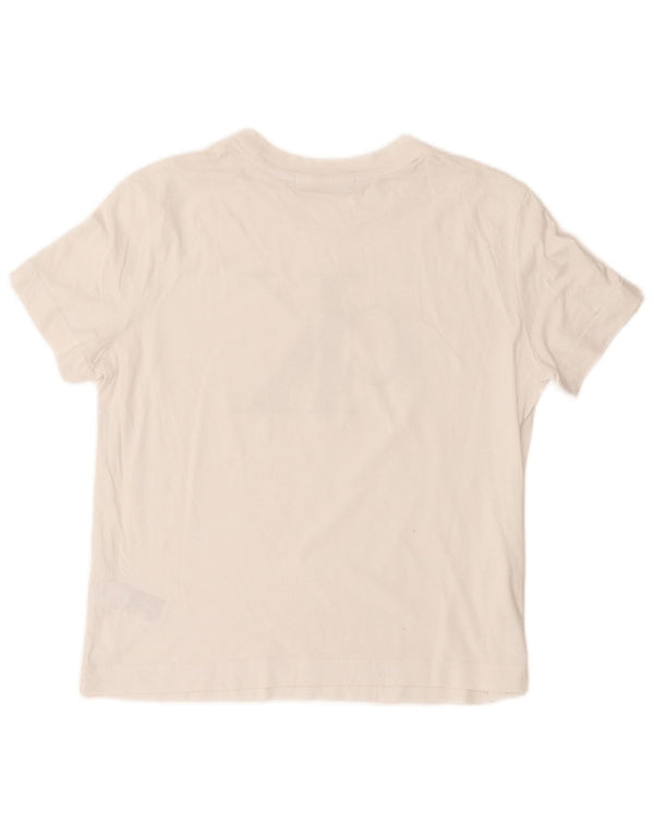 Camiseta feminina estampada Calvin Klein Jeans Reino Unido 14 grande algodão branco