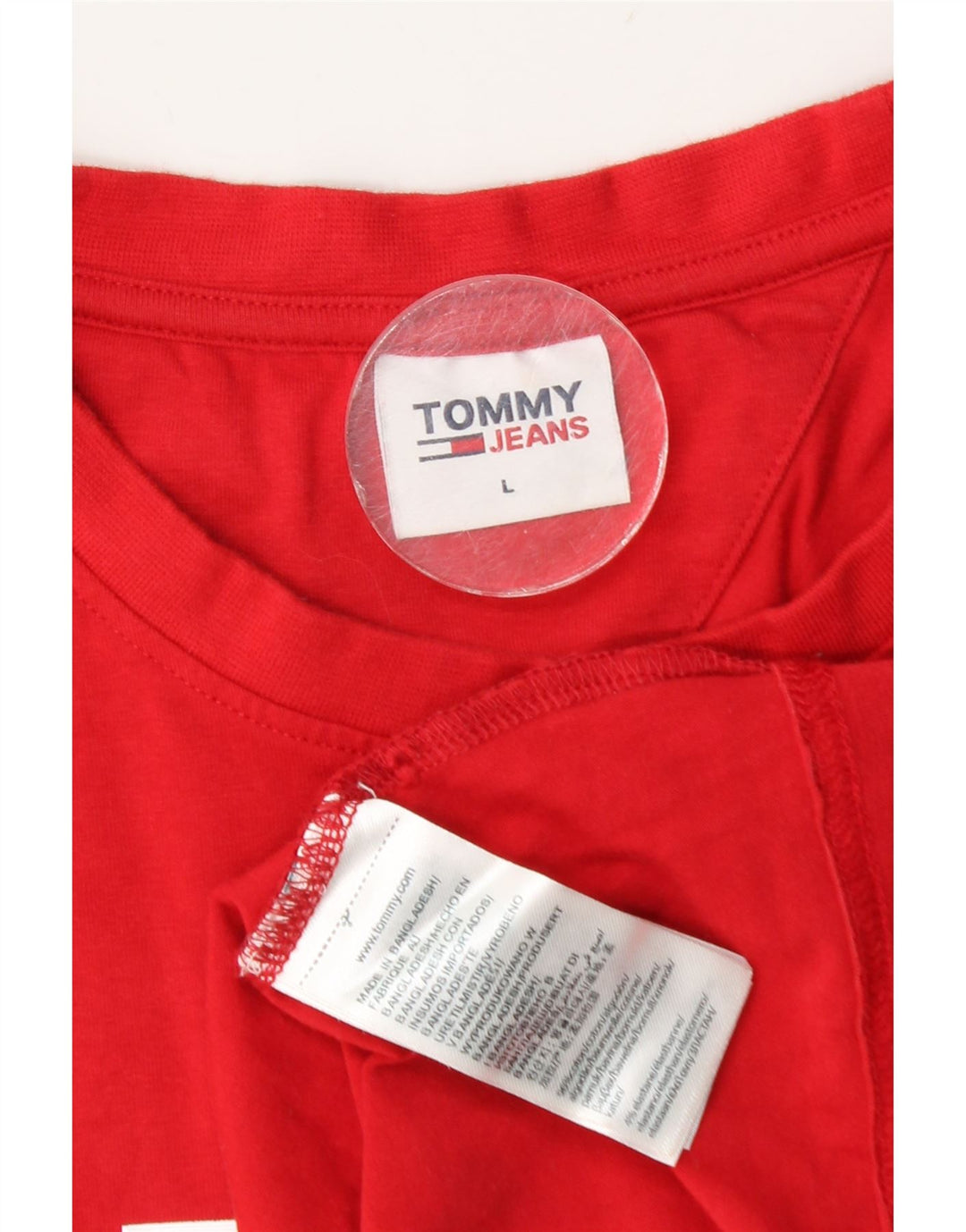 Camiseta masculina Tommy Hilfiger com estampa gráfica grande de algodão vermelho