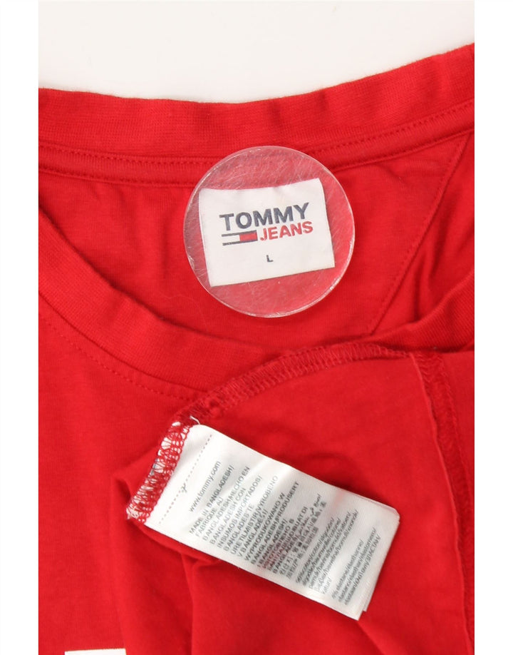 Camiseta masculina Tommy Hilfiger com estampa gráfica grande de algodão vermelho