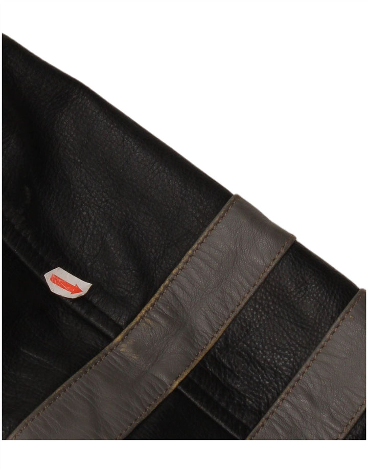 Jaqueta de couro militar masculina vintage Reino Unido 40 couro preto grande