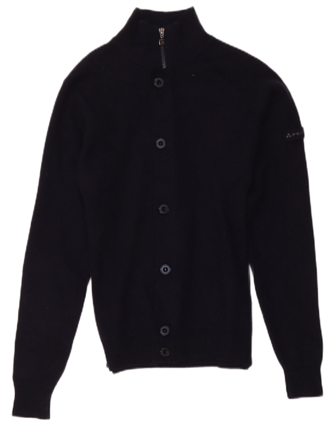 Suéter cardigã masculino PEUTEREY lã azul marinho médio