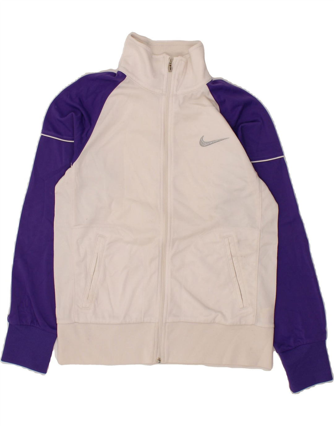 NIKE Boys Tracksuit Top Jacket 12-13 Years Large  Off White Colourblock Vintage Nike and Second-Hand Nike from Messina Hembry 