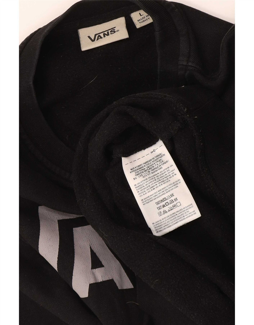 Vans Boys Graphic Moletom Jumper 12-13 Anos Grande Algodão Preto