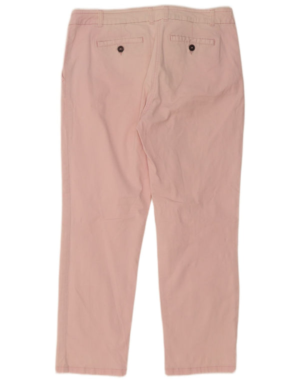 Calça chino reta feminina Boden Reino Unido 12 médio W32 L27 algodão rosa