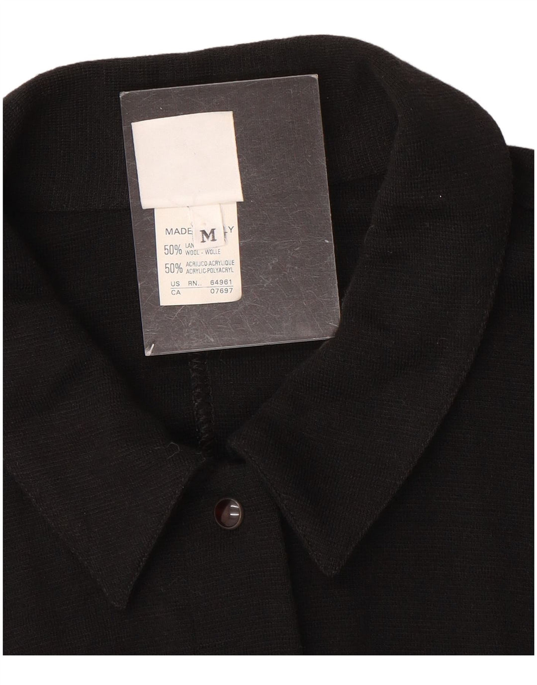 Vestido camisa feminino de malha Benetton Reino Unido 14 lã preta média