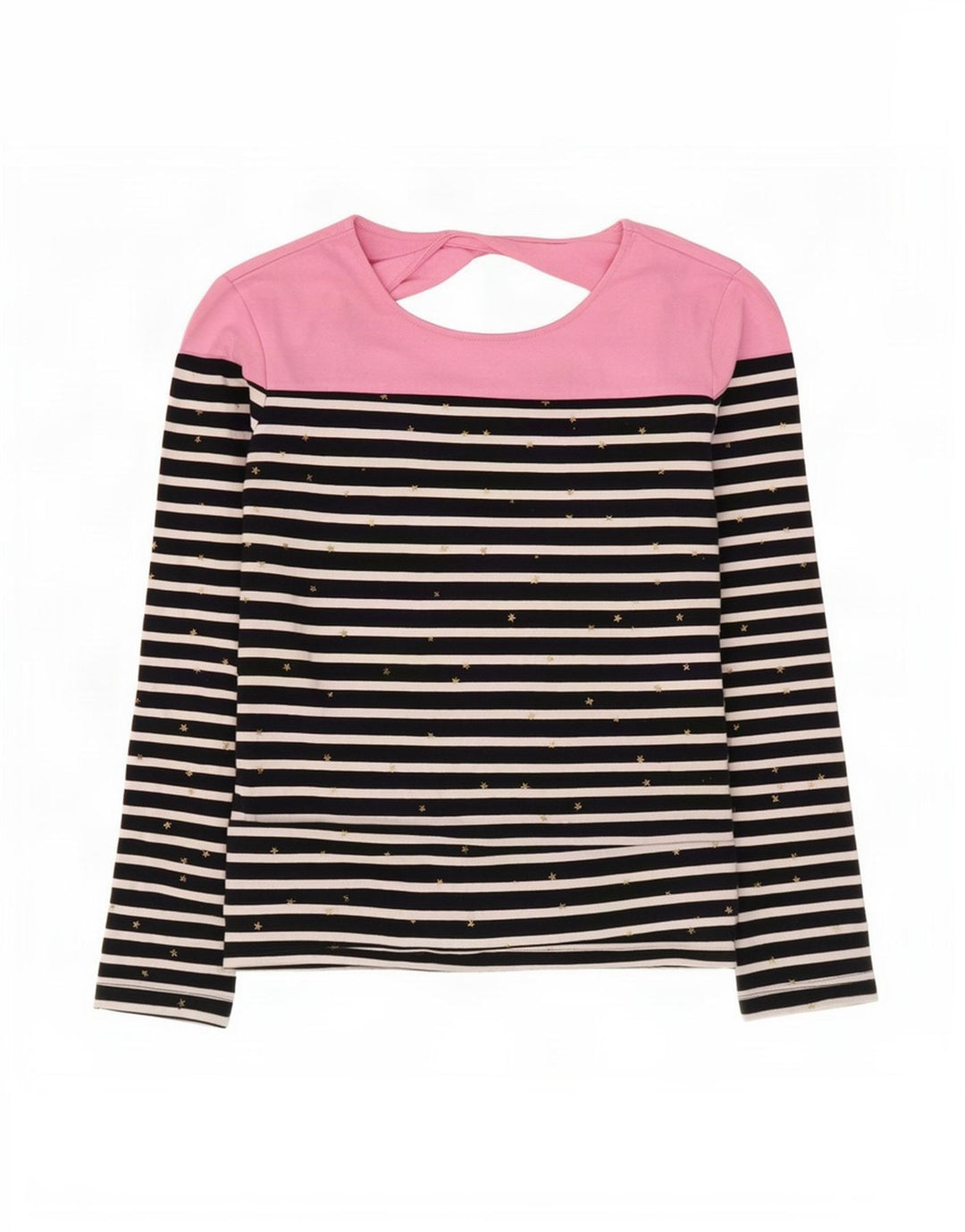 Top feminino Superdry de manga comprida UK 12 algodão listrado azul marinho médio