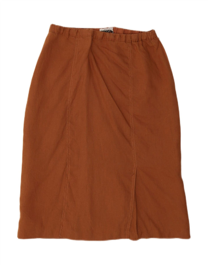 Saia reta feminina VINTAGE W28 marrom médio