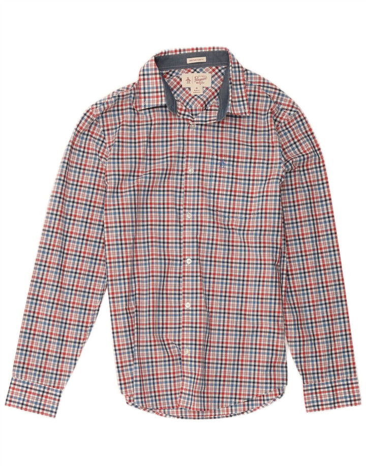 Camisa masculina Penguin Heritage Slim Fit média de algodão xadrez multicolorido