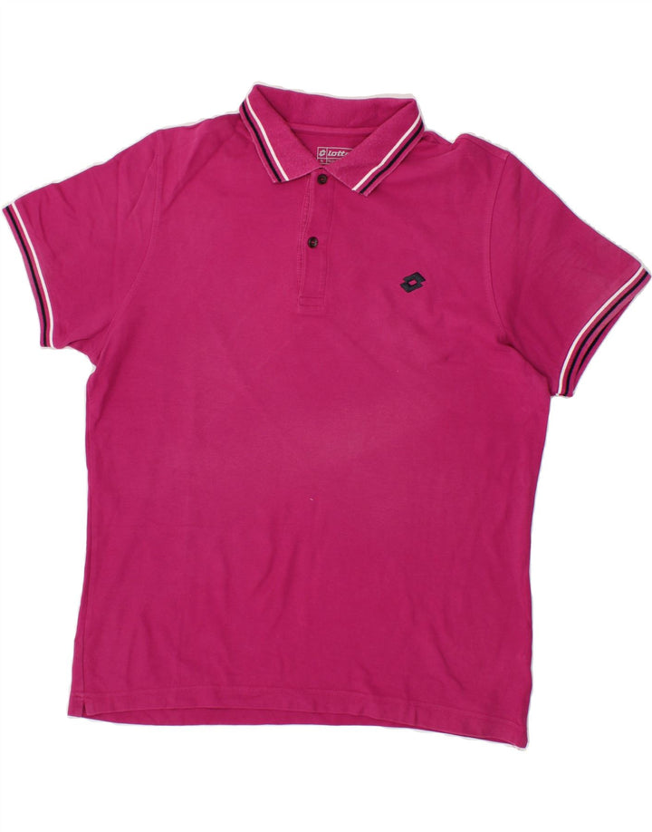 LOTTO Mens Polo Shirt XL Pink Cotton Vintage Lotto and Second-Hand Lotto from Messina Hembry 