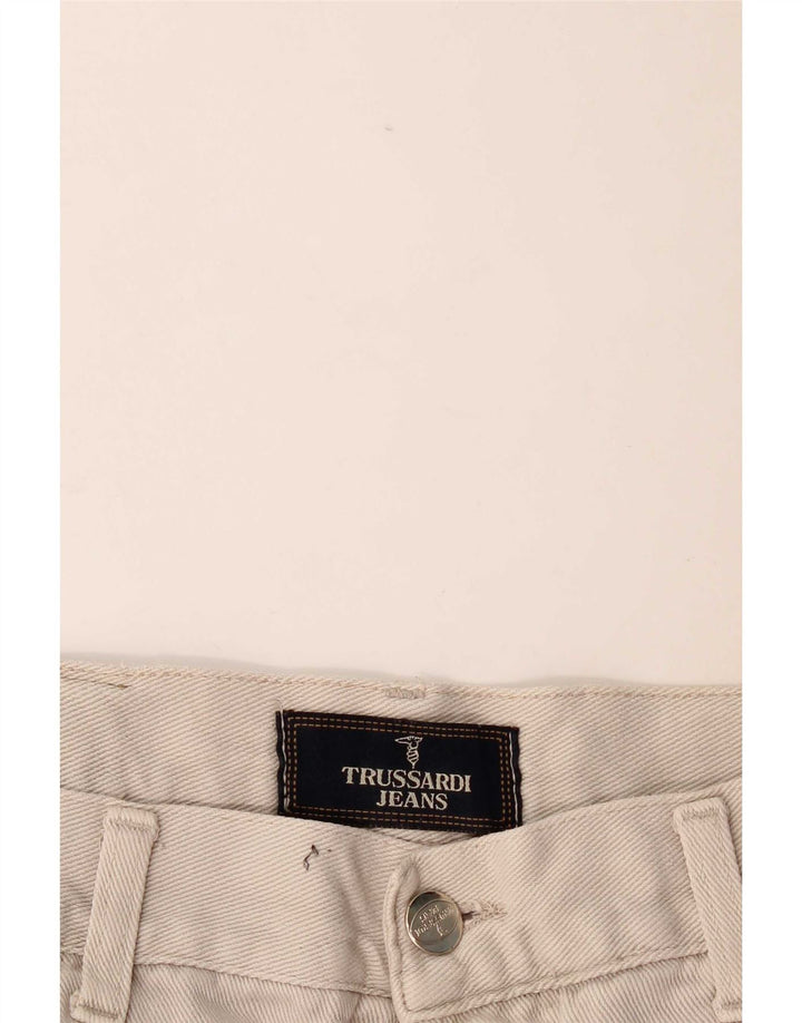 Trussardi Calça jeans masculina cônica W34 L29 bege