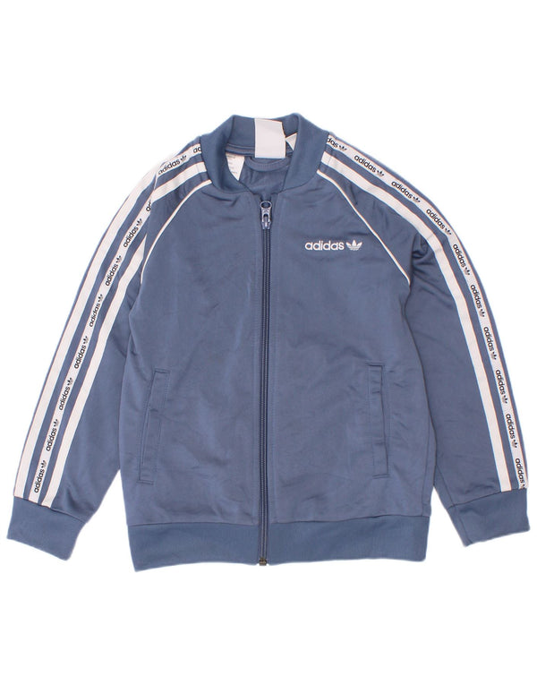 Jaqueta Adidas Boys Graphic Tracksuit Top 5-6 Anos Azul Colorblock