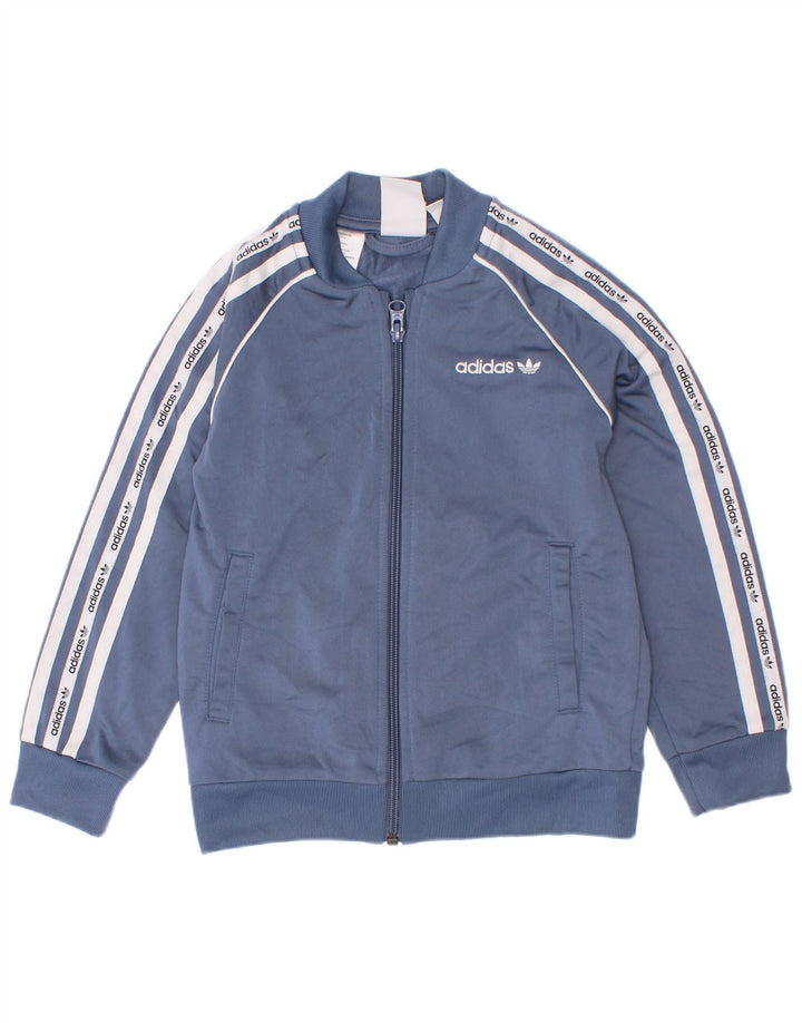 Jaqueta Adidas Boys Graphic Tracksuit Top 5-6 Anos Azul Colorblock