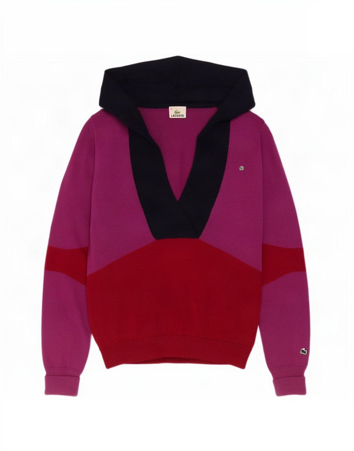 Suéter feminino Lacoste com decote em V tamanho 40 médio multicolorido