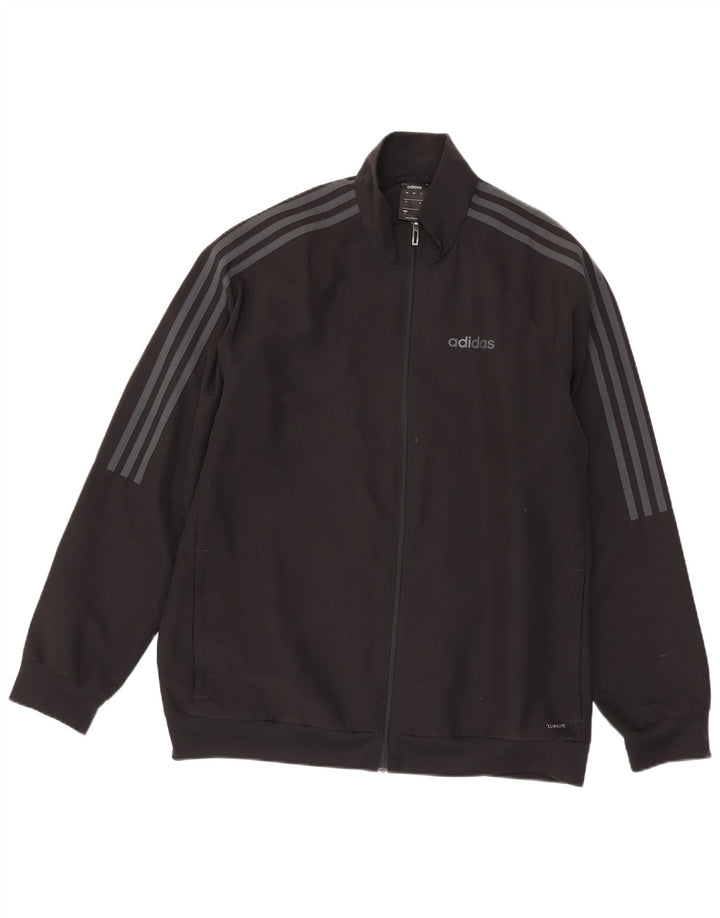 Jaqueta Adidas Mens Climalite Treino Top Grande Poliéster Preto