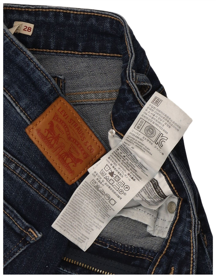 Calça jeans feminina Levi's 714 Straight W28 L26 azul marinho algodão