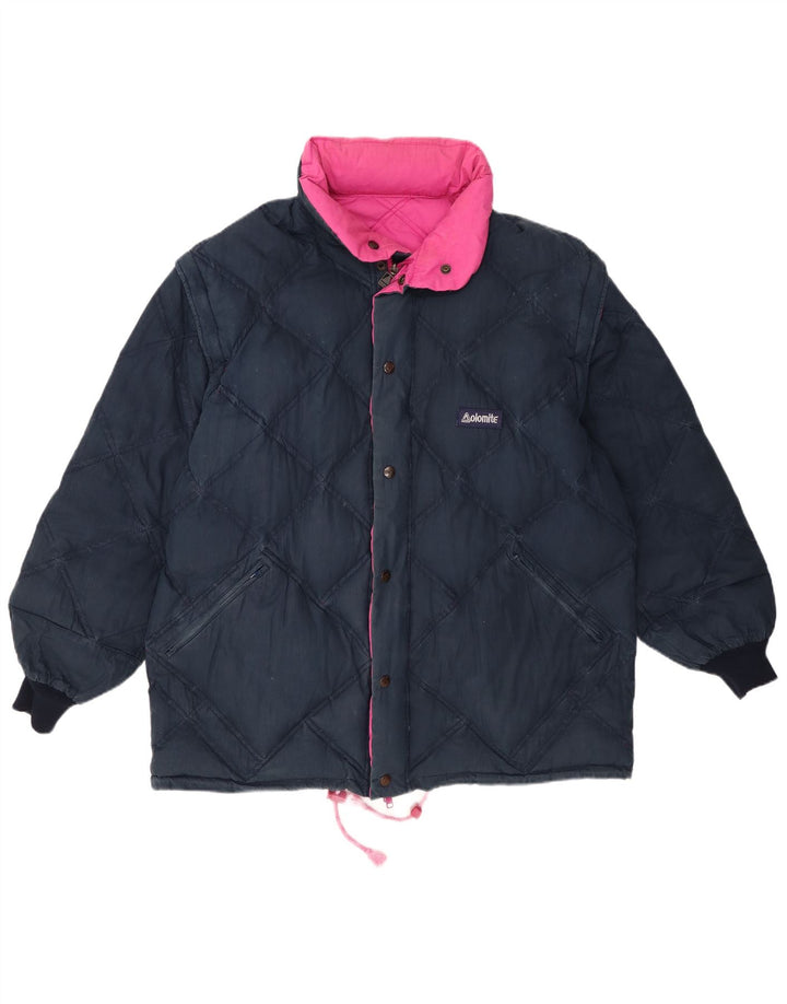 Jaqueta acolchoada reversível com capuz masculino Dolomite UK 42 XL poliéster rosa