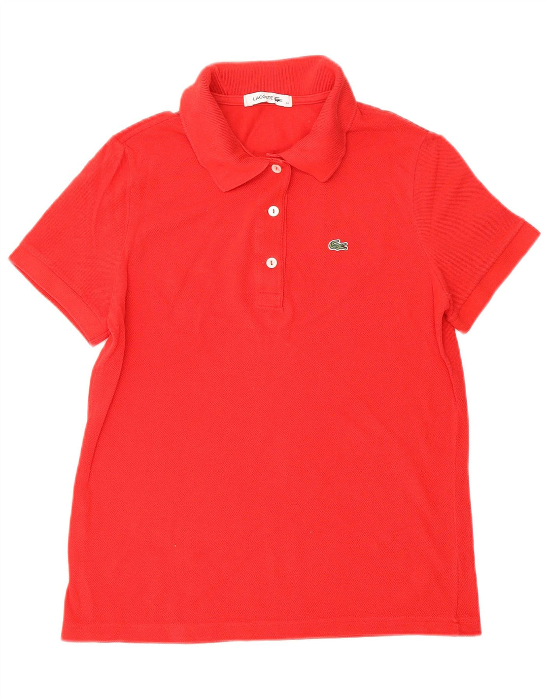 Camisa polo feminina LACOSTE tamanho 38 algodão vermelho médio
