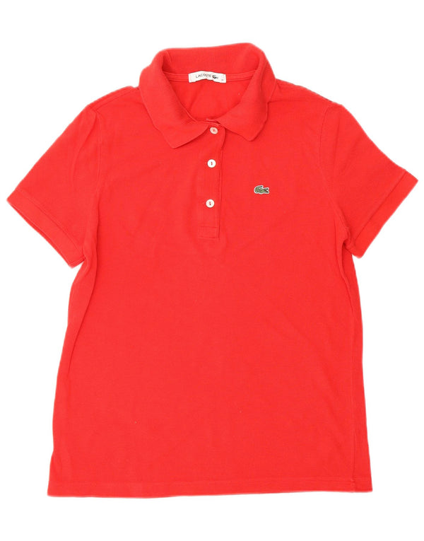 Camisa polo feminina LACOSTE tamanho 38 algodão vermelho médio