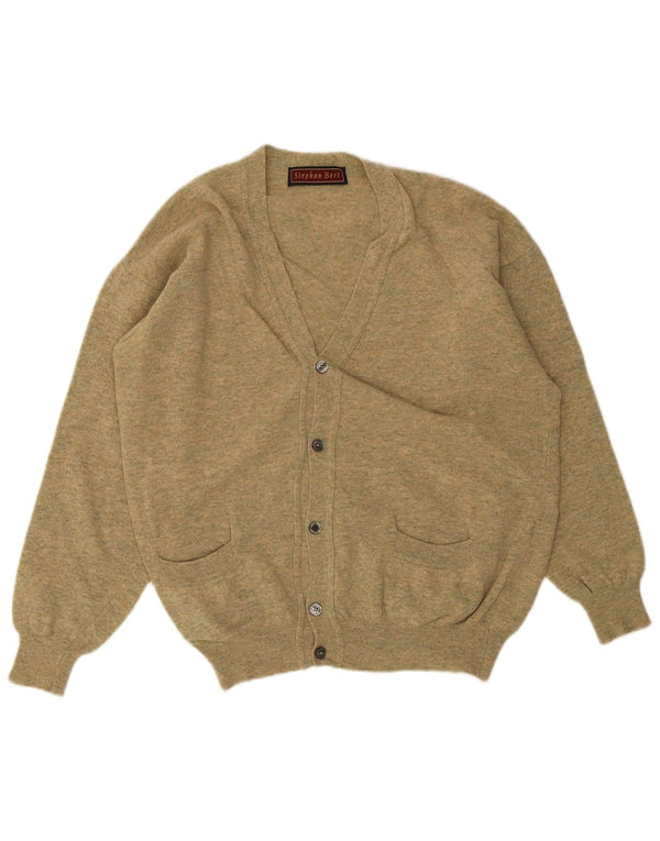 Suéter Cardigan Masculino Vintage XL Lã Verde