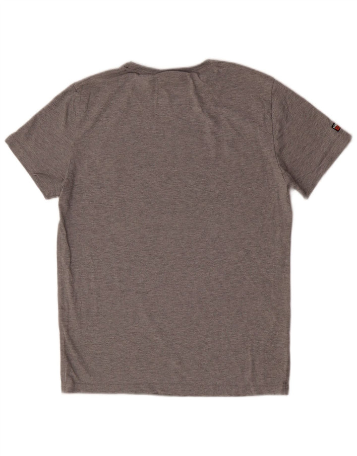 Superdry Mens Extra Slim Graphic T-Shirt Top Grande Algodão Cinza
