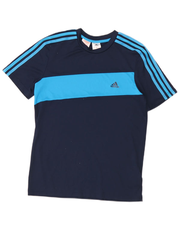 Camiseta Adidas Menino 13-14 Anos Azul Marinho Colorblock Poliéster