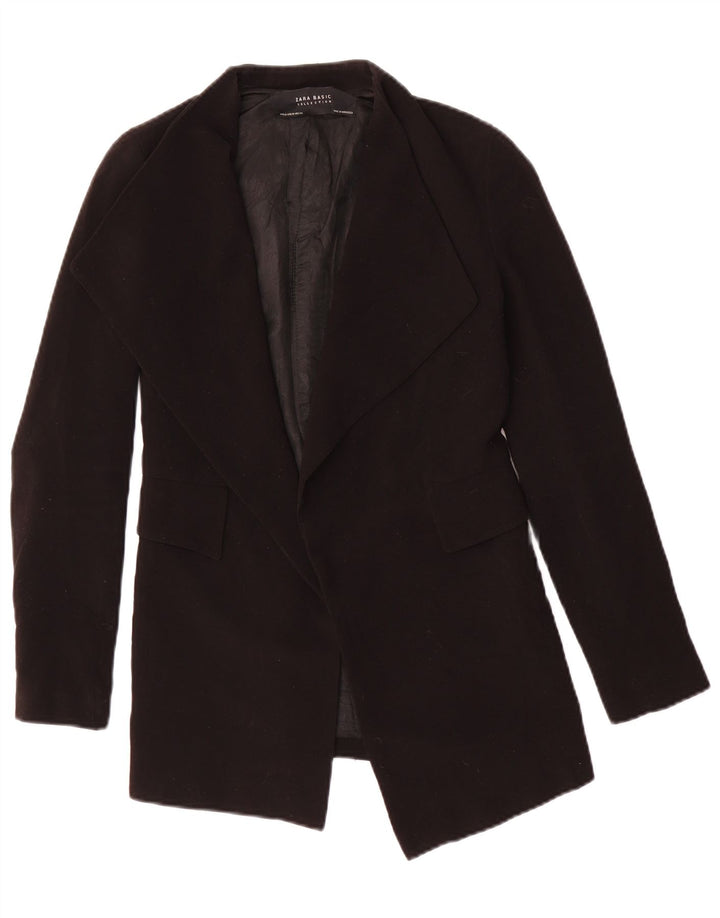 Jaqueta Zara Womens Open Blazer UK 6 XS Poliéster Preto