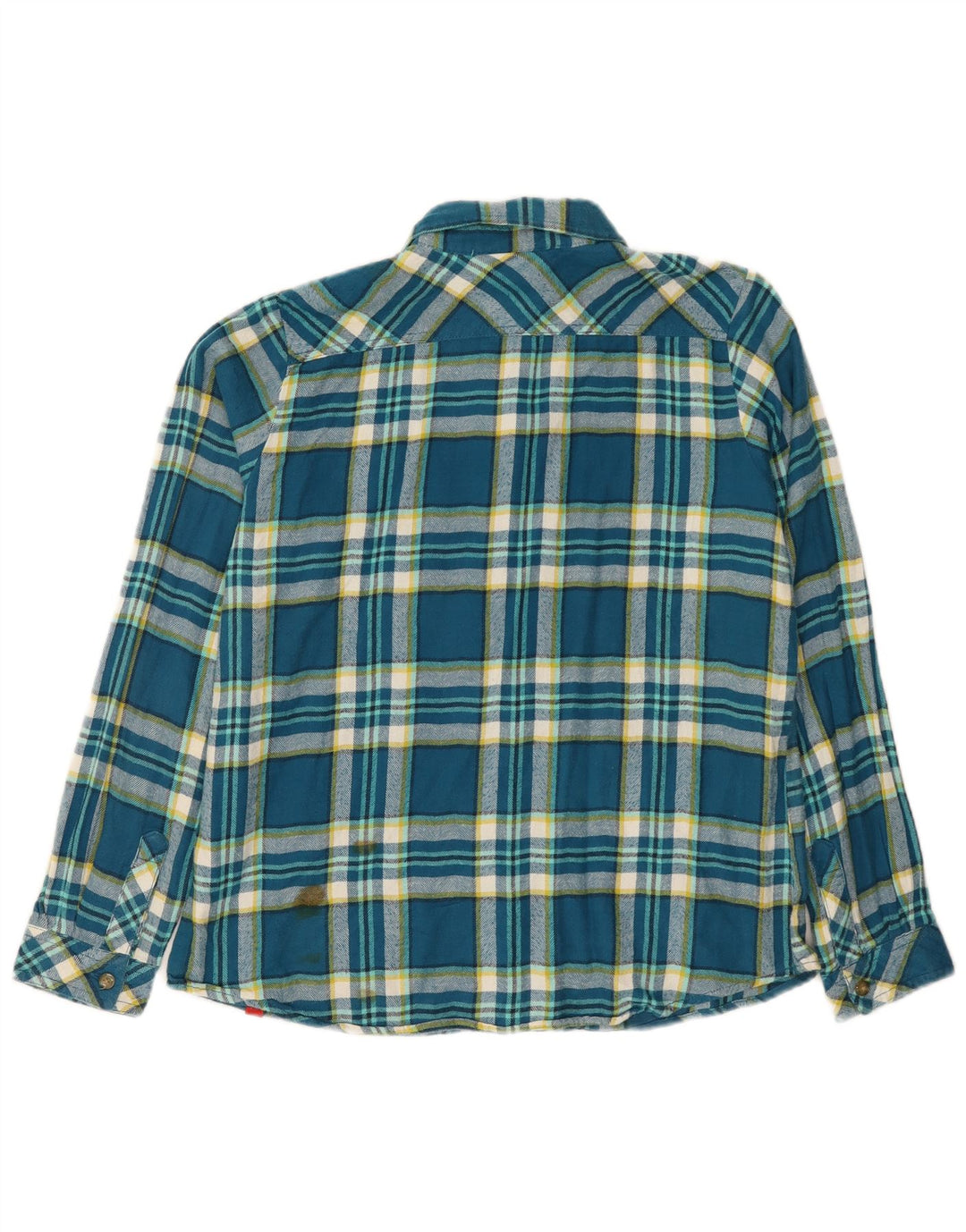 Camisa feminina de flanela Dickies Reino Unido 14 algodão xadrez azul médio