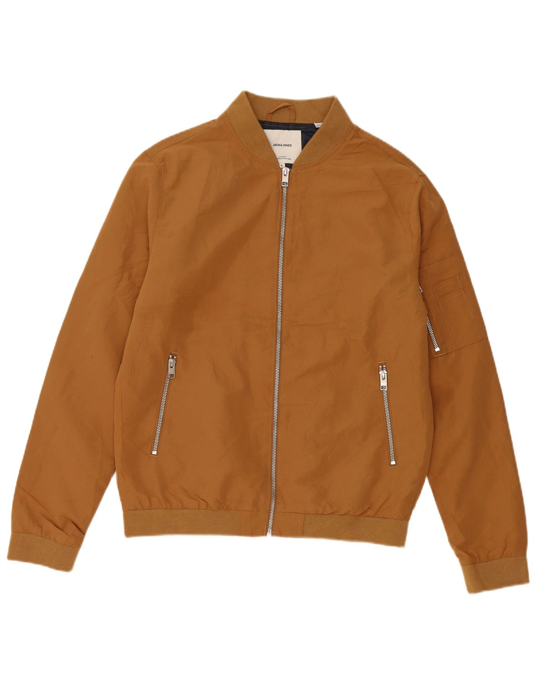 Jaqueta bomber masculina Jack & Jones Reino Unido 36 poliéster marrom pequeno