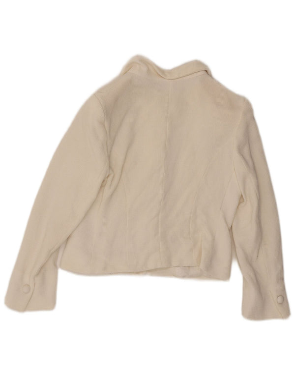 Jaqueta Blazer Feminina Caractere Crop 4 Botões Reino Unido 12 Médio Branco