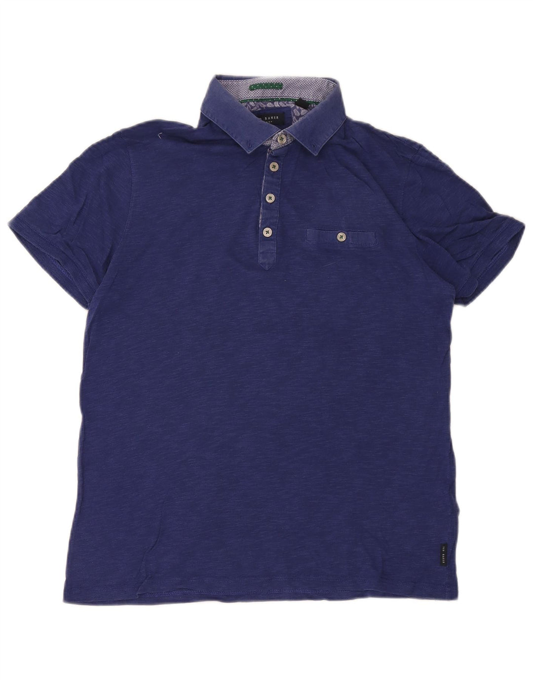 Camisa polo masculina Ted Baker tamanho 3 médio algodão azul marinho
