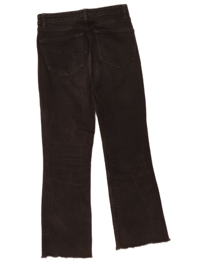Zara Calça Jeans Feminina Crop Bootcut EU 36 XS W26 L24 Preto